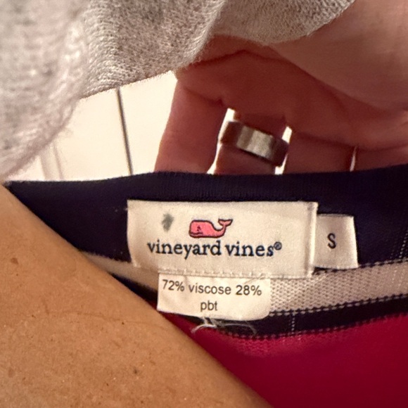 Vineyard Vines Pink and Navy Striped Long Sleeve Dress - Picture 4 of 4